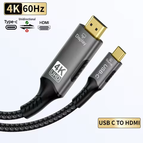 USB C to HDMI Cable 4K@60Hz for Thunderbolt 3/4/5 MacBook Pro iMac iPad Pro Type-C to HDMI 2.0 Cord