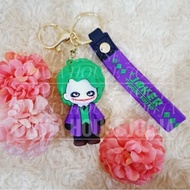 HIJAU UNGU GANTUNGAN Joker Keychain Purple Green L Rubber Keychain Joker Batman Keychain L Rubber