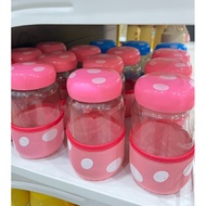 300ML PINK MUSHROOM SPICE BOTTLE POLKADOT GLASS SPICE BOTTLE THICK MULTIPURPOSE SPICE BOTTLE