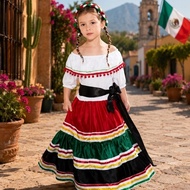 Mexico Costume Dress for Kids Girl M1