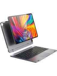 Ipad 9th 8th 7th一體化鍵盤保護套 (10.2吋 2021-2019), 7色背光可拆卸360°保護套,與 Ipad 9th/8th/7th 兼容的太空灰色藍牙鍵盤保護套