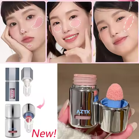 AZTK Liquid Blush Korean Style Makeup Matte Waterproof Brighten Face Peach Pink Purple Jelly Color B