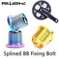 RISK 2pcs M15x12mm Titanium Ti Screw for MTB Bike Crankset Arm Chain Wheel Central Bicycle Spline Axis Fixing Bolts Bike Parts