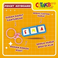 GANTUNGAN CUTE FIDGET KEYBOARD KEYCHAIN CLICK CLICK | MECHANICAL KEYBOARD KEYCAP | CUSTOM letters