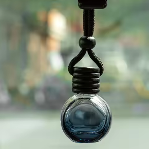 8ml Black Cap Dyed Square Cap Empty Bottle Car Essential Oil Diffuser Fragrance Air Freshener Scent 