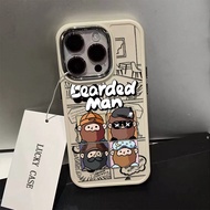 New Cartoon Bearded Uncle Pattern Phone Case Compatible for IPhone11 12 13 14 15 Pro Max 7 8 Plus X XR XS MAX SE 2020 Luxury Soft Shockproof Case