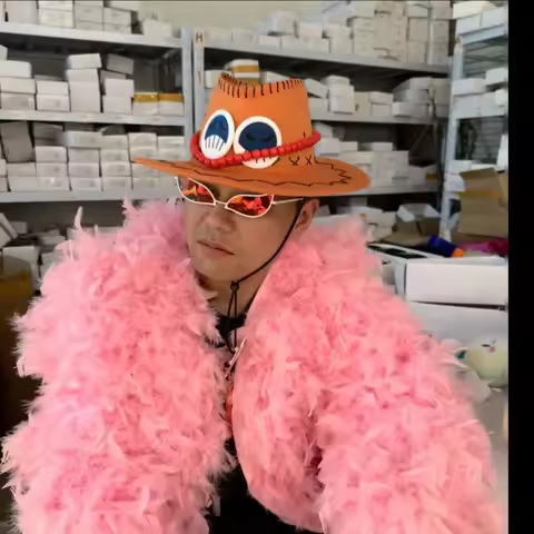 One Piece Portgas D Ace Hat Donquixote Doflamingo Glasses Sunglasses Anime Cosplay Prop Party Cool A