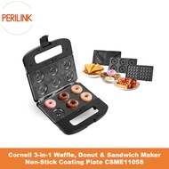 Cornell 3-in-1 Waffle, Donut & Sandwich Maker Non-Stick Coating Plate CSME1105S