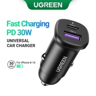 UGREEN USB-C USB-A dual-port 48W car fast charger suitable for Xiaomi 12/ Samsung S20 S21/ iP12 13 1