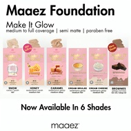 MAAEZ Foundation 15gm Caramel/Snow/Honey/Cream Cheese/Creme Brulee/brownies Coverage Pigmented Color