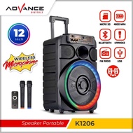 Speaker Portable Advance K1206.2 Mic Wireless K1206