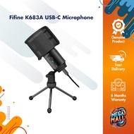Fifine K683A USB-C Microphone - Studio Condenser, Gain Control, Mute, Pop Filter, Computer/Mac