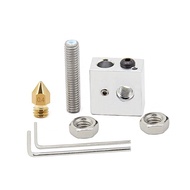 3D Printer Hotend Kit MK Heated Aluminum Block with Stainless Steel Throat Tube & 0.4mm Nozzle