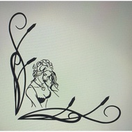 For Truck Stickers Lady 18x12cm Large Fine Scroll 38x10cm  Cab Window Set Of 2auto parts Car decorat