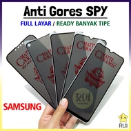 LAYAR Anti-Scratch SPY BLACK Samsung A07 A17 A36 A56 S24 FE Ceramic Privacy Full Dark Screen Screen 
