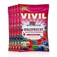VIVIL Forest Fruit with 8 Vitamins, 5 Bags, Multivitamin Sweets with Forest Fruit Flavour, Sugar-Free &amp; Vegan, 5 x 120 g