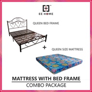 Lamoison SET 3V Super Base Queen Size Bed Frame with Queen Mattress Katil Queen Set Tilam Queen Supe