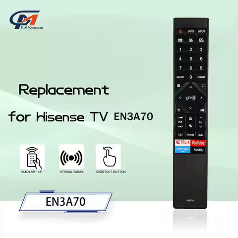 EN3A70 New Replacement Remote Control for Hisense OLED 4K TV H55O8BUK HE100LN60D 50U7QF 50U7QFTUA 55