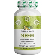 Organic Veda Neem Capsules, 1000mg - Organic Herbal Supplement Made with Ayurvedic India Neem Leaf P