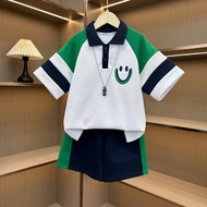 3-16 Years Kids Set Children's Boy Girl Outfit Summer Polo Shorts 2-Piece Set