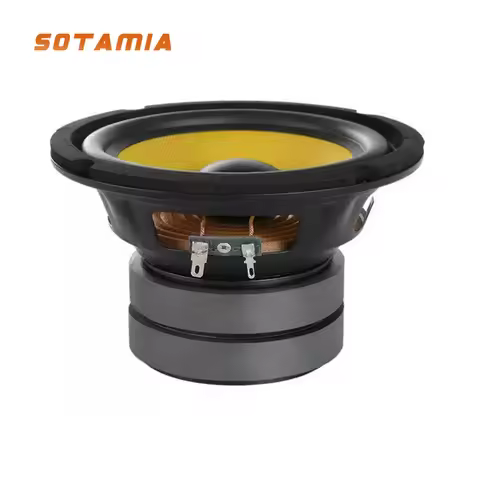 SOTAMIA 1pcs 6.5 Inch Bass Speaker 4 Ohm 100W Glass Fiber Basin High Power Dual Magnetic Long Stroke