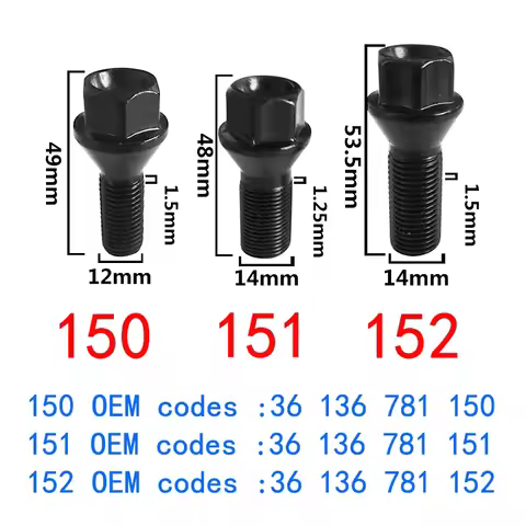 4PCS Car Wheel Hub Screw For BMW F10 F11 F30 F32 F34 F15 F16 F25 Wheel Screw Bolt Lock Lug Nut M12 X