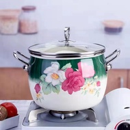 Deep Pot Korean-style Enamel Enamel Soup Pot Stew Pot Household High Temperature High-capacity Enamel Soup Pot