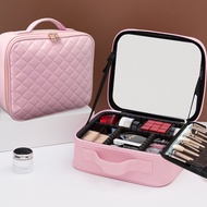 Full Screen Lighted Makeup Organizer with Spacious Design Travel-Friendly Portable Cosmetic Case