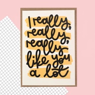 GC-UG I Really Really Really Like You A Lot 11x15 Greeting Card