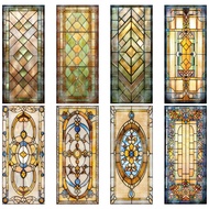 Vintage Geometric Figure Window Film Removable Static Glass Cling Decal