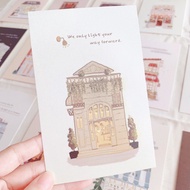 Mini Postcards Gift Card Note Cute Town Shops Aesthetics with Envelope
