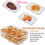 ELO11VE Grilling Rack, Stainless Steel Non-Stick Air Fryer Rack,  Stackable Airfryer Tray Kitchen Ga
