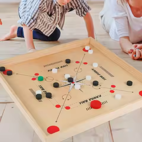 Carrom Board Set Board Game 18 x 18 inch Premium Hardwood Edges Playing Board Game for Families All 