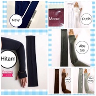 Handsock panjang 50cm polos Jempol deker Muslimah manset jerseyspandek
