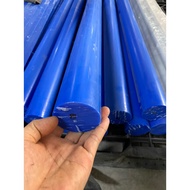 Korean MC Nylon plastic bar, solid round blue D60x500mm.