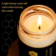 Beeswax Jar Candle with Glass Container, 36 Hours Burning 1 Day Candle, Natural Scent, Organic, Smok