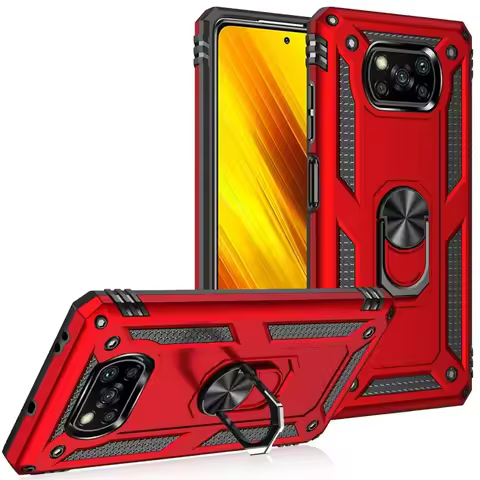Armor Shockproof Magnet Car Holder Ring Case For Xiaomi Mi Poco X3 Pro Nfc M3 F3 F2 X3pro X3nfc Cove