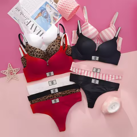 Victoria s Secret Women Lace Bra And Panty Set Push Up Wireless Comfortable Everyday Lingerie Underw