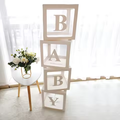 Baby Shower Box Transparent Letter Balloon Box Birthday Wedding Party Docoration Baby Shower Birthda