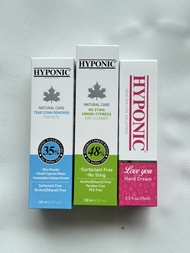 HYPONIC 天然護理寵物淚痕去除劑、耳部清潔劑及護手霜