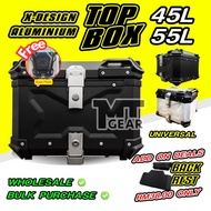 MTGear 💥PREMIUM -X💥 ALUMINIUM TOP BOX MOTOR DESIGN 2021 KOTAK/STORAGE BOX MOTOR 45L 55L 65L Competible KAPPA GIVI Rak