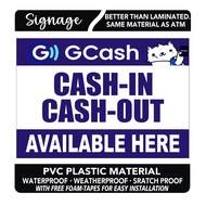 Gcash Cash-in Cash-out Available Here Signage PVC Plastic Material Signage