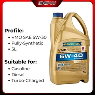 ECW Ori Ravenol 5W-40 VMO 5L Fully Synthetic High-Performance Engine Oil Minyak Hitam Kereta