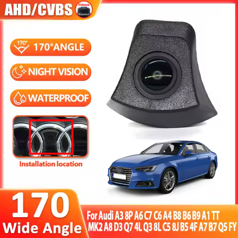 Vehicle 170° AHD Car Front View Camera For Audi A3 8P A6 C7 C6 A4 B8 B6 B9 A1 TT MK2 A8 D3 Q7 4L Q3 