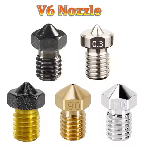 2/4pcs V5 V6 Nozzle 3D Printer Parts E3D Hardened Steel Titanium Alloy All Metal V6 Nozzles For 1.75