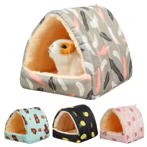 Cute Small Animal Sleeping Bed Hamster House Rabbit Squirrel Guinea Pig Nest Warm Mat Mini Cage Comf