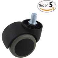 2 Inch Floor Protecting Rubber Office Chair Caster Wheels Twin Wheel fit to Metric Screws M8 x 13 mm