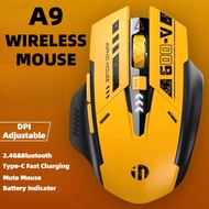 INPHIC A9 2.4G Bluetooth Wireless Mouse Anti Slip Roller DPI Adjustable 500mAh Rechargeable Type-C M