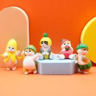 5Pcs 5.5cm Cartoon Cat Doll Figure Toys Cute Fruits Kitten Car Mini Ornaments Desktop Decorations Ho
