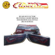 BSG REAR REFLECTOR RUNNING LIGHT BEZZA 2020 DEMON EYE STYLE BLACK/RED, SMOKE & ALBINO